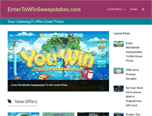 Tablet Screenshot of entertowinsweepstakes.com